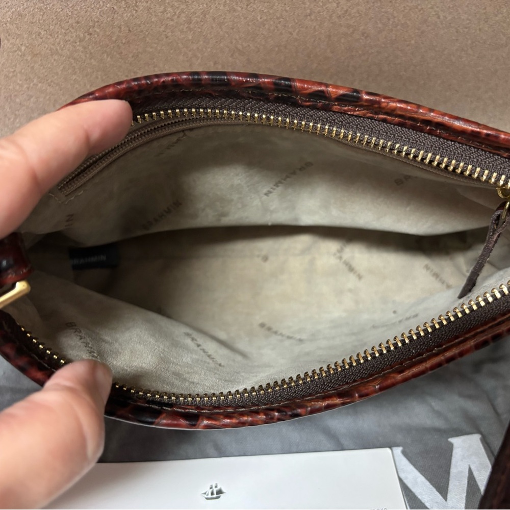Brahmin Mini Pecan Melbourne Crocodile Handbag - Picture 10 of 16